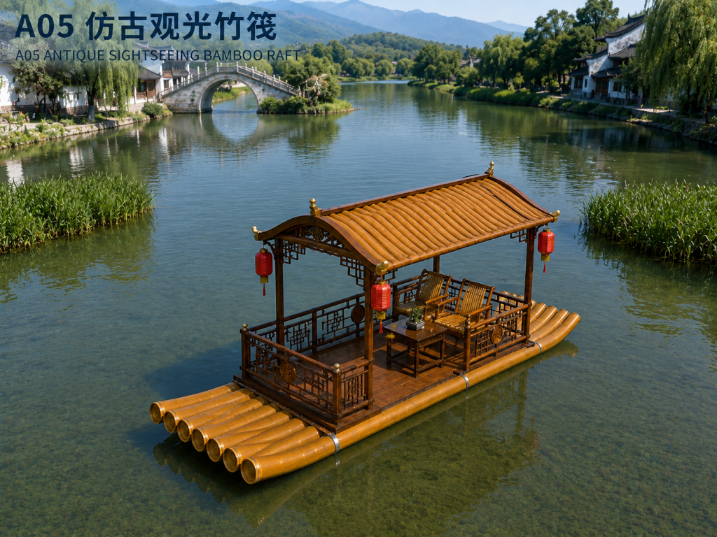 A04 仿古观光竹筏 产品图示二