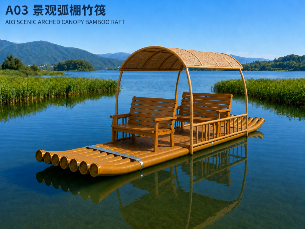 A03 景观弧棚竹筏 产品图示二