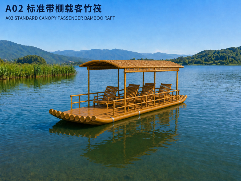 A02 标准带棚载客竹筏 产品图示二