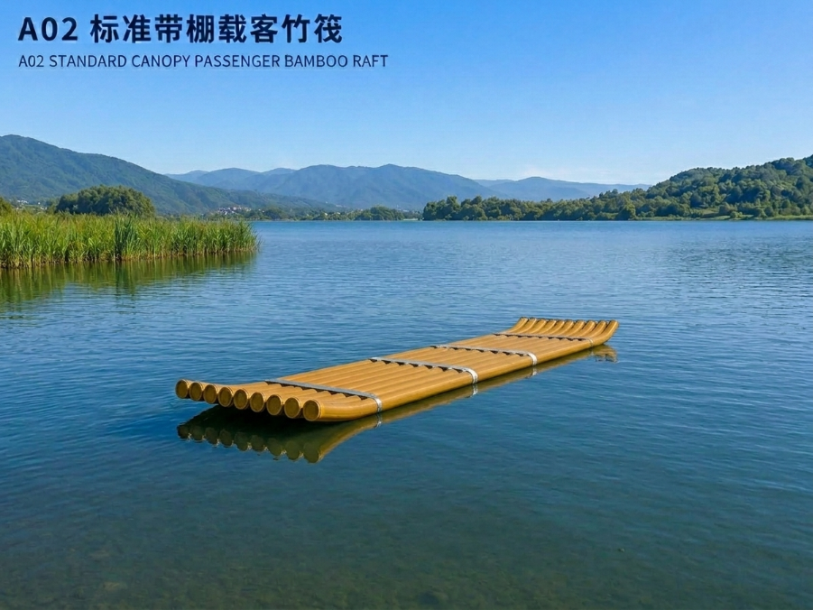 A02 标准带棚载客竹筏 产品图示三